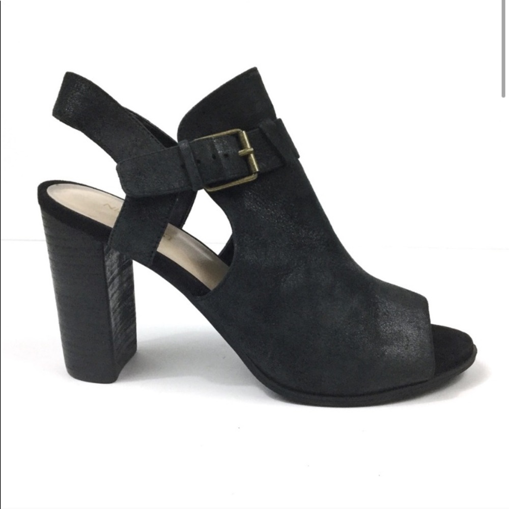 Leather cutout booties